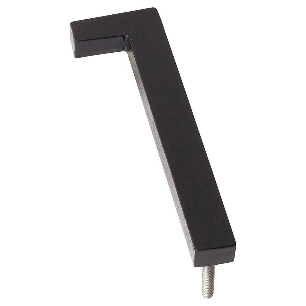 8 in. Black Aluminum Floating or Flat Modern House Number 1