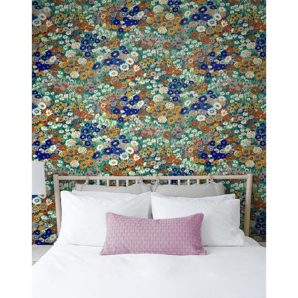 NextWall Floral Summer Glades & Terra Cotta Meadow Peel and Stick Wallpaper