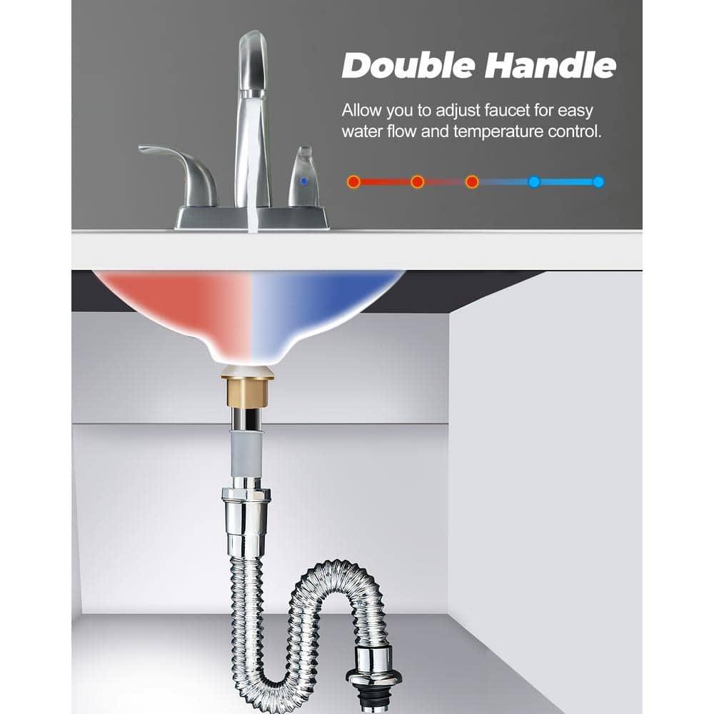 1.2 Flow Centerset Bathroom Sink Faucet with Drain