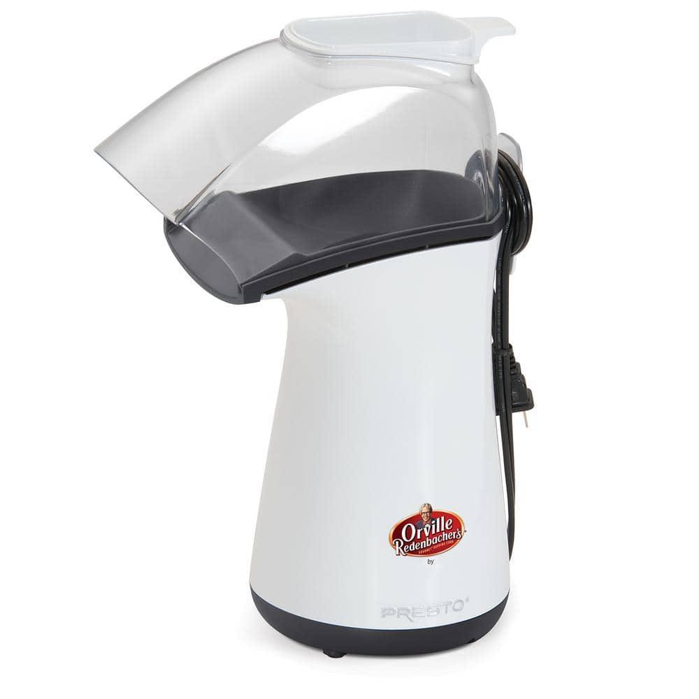 White and Black Hot Air Popcorn Maker with Measuring Cup