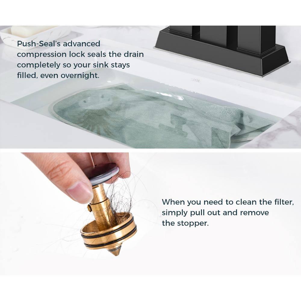 Matte Black Ceramic Disc Double Handle Bathroom Faucet with Pop-Up Drain Kit