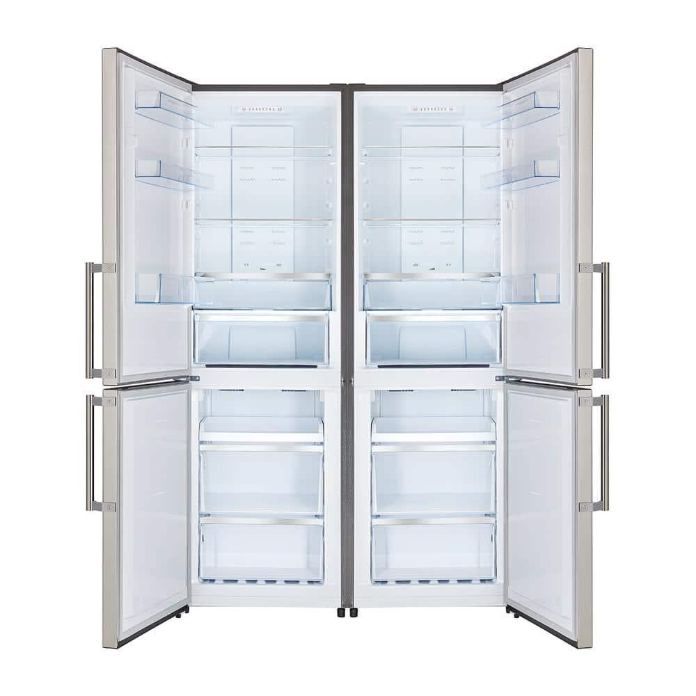 Guardia 46.8-Inch Side-by-Side Bottom Freezer Refrigerator Stainless Steel, 21.6 cu.ft.