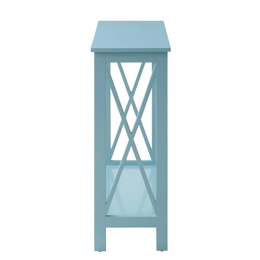 Convenience Concepts Oxford Console Table with Shelf, Sea Foam Blue
