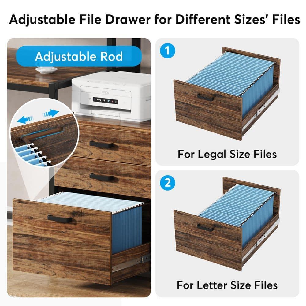 Tribesigns 63" Ergonomic Office Desk, Rustic Brown