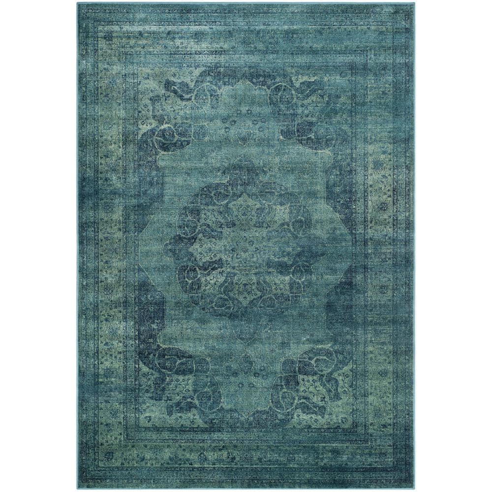 Vintage VTG158 Power Loomed Area Rug - Blue/Multi - 6'7"x9'2" - Safavieh.