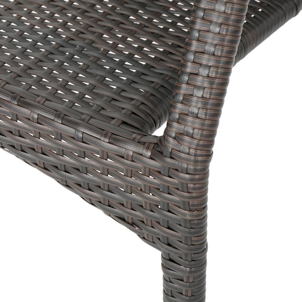 Noble House Kiera 5 Piece Wicker Foldable Patio Dining Set in Brown