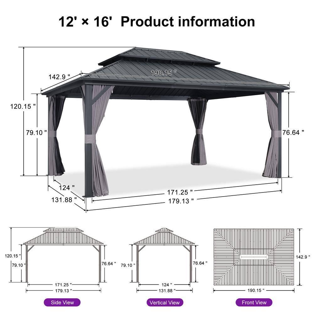 Purple Leaf Aluminum Patio Gazebo
