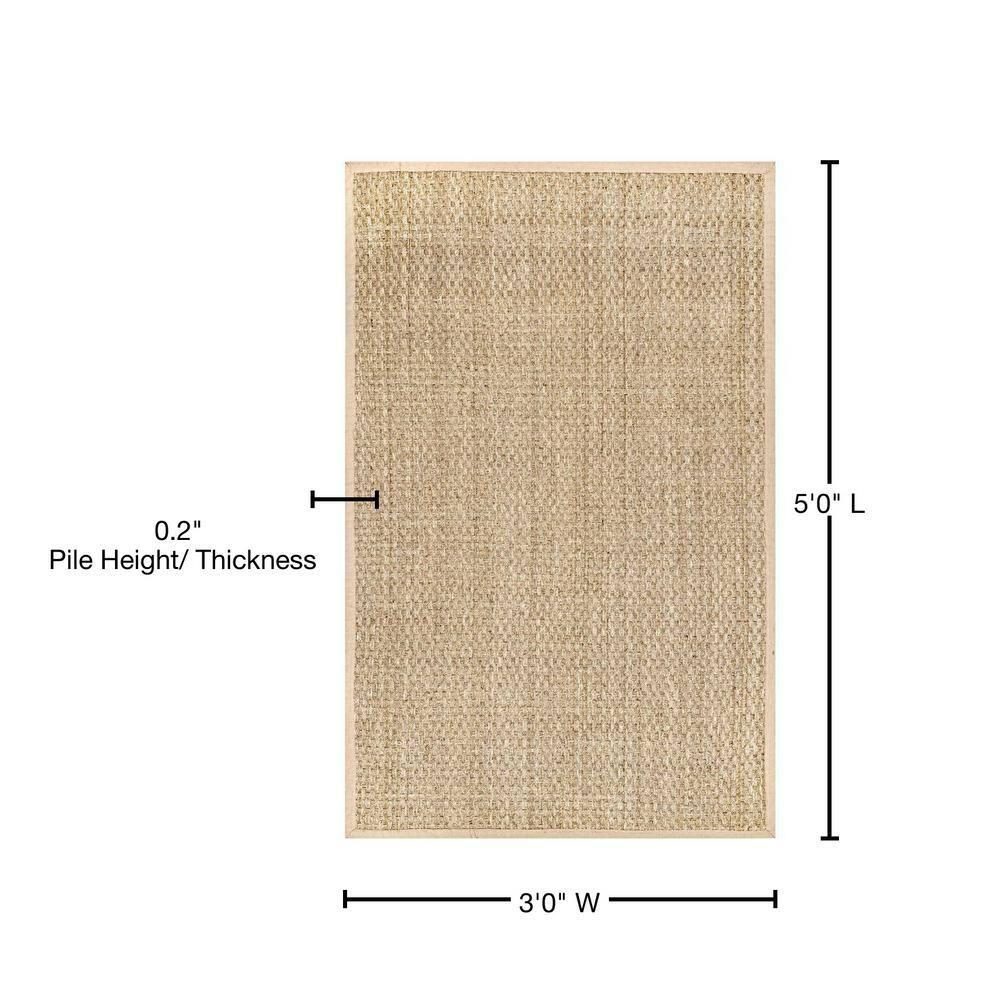 Nuloom Hesse Checker Weave Seagrass Indoor Area Rug, 3' x 5', Natural