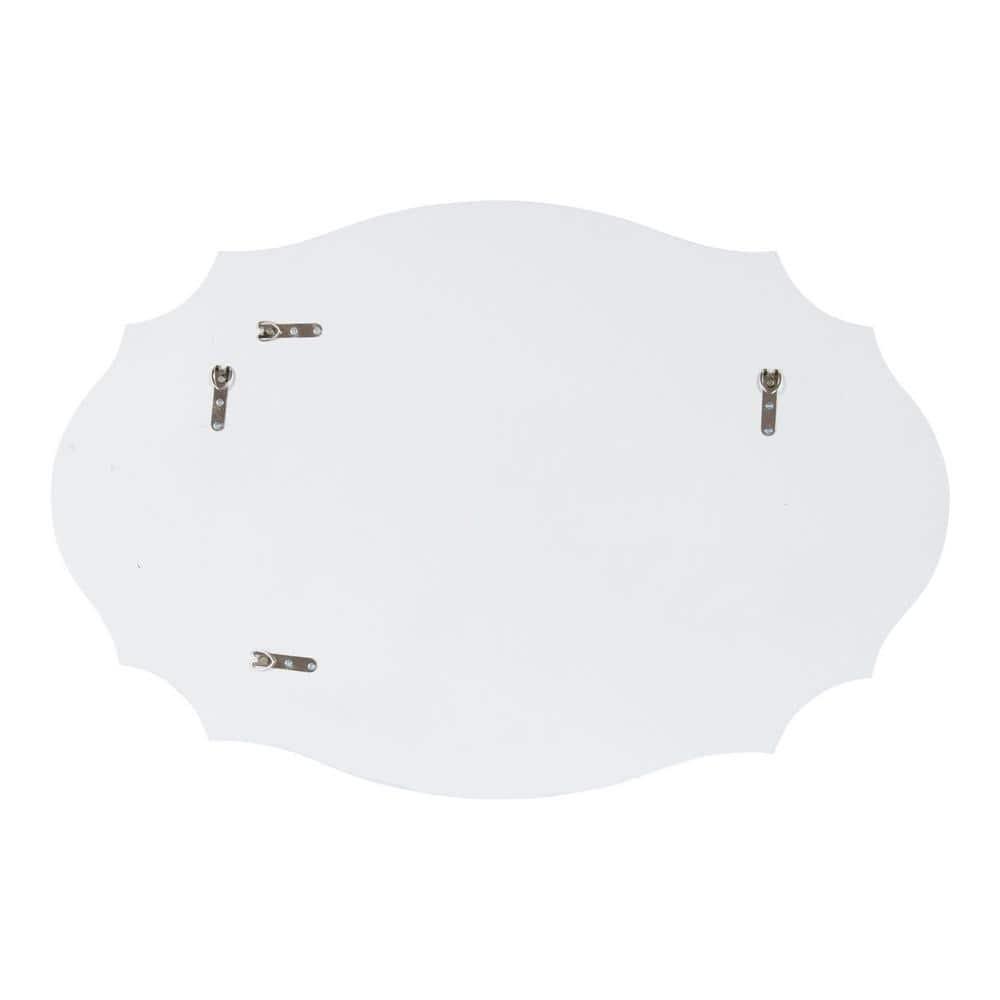 24" x 36" Leanna Scallop Wall Mirror White - Kate & Laurel All Things Decor: Modern Oval Framed, No Assembly Required