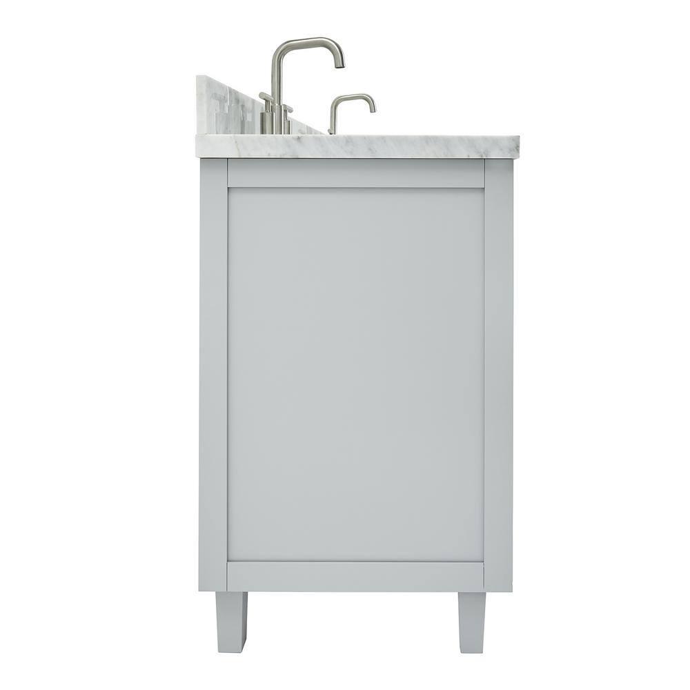 Ariel Bath Ariel Monrow 67 Inch Double Oval Sink Bathroom Vanity With Italian Carrara Marble Countertop