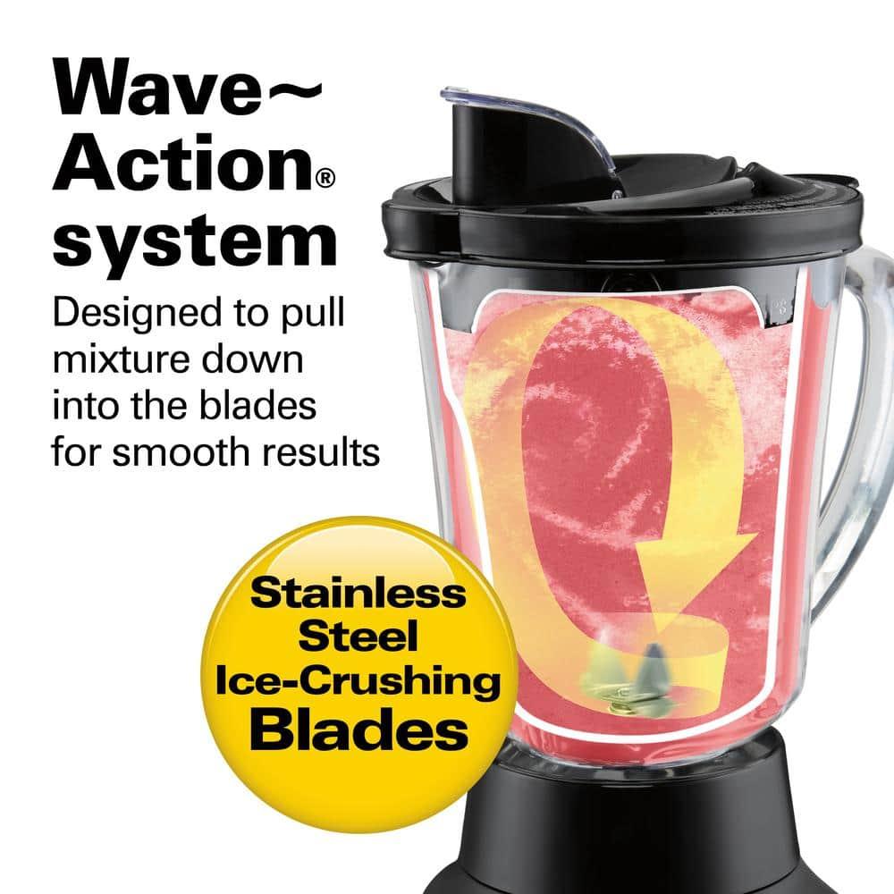 Hamilton Beach Wave Crusher Blender, 40 oz Glass Jar and 20 oz Travel Jar for Shakes and Smoothies, Grey, 58181