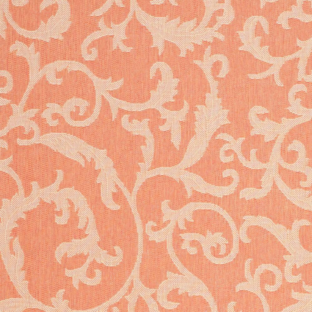Courtyard CY2653 Power Loomed Indoor and Outdoor Area Rug - Terracotta/Natural - 9'x12' - Safavieh