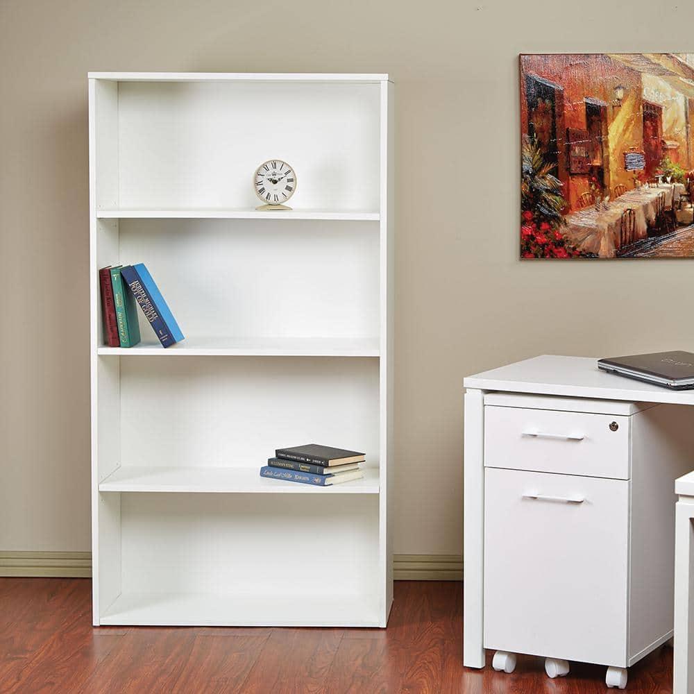 Prado White Adjustable Open Bookcase