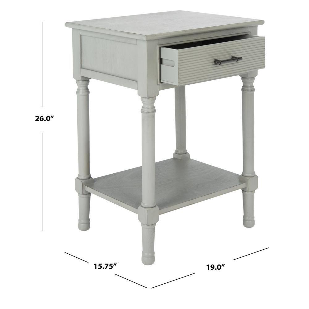 Ryder 1 Drawer Accent Table - Distressed Grey - Safavieh