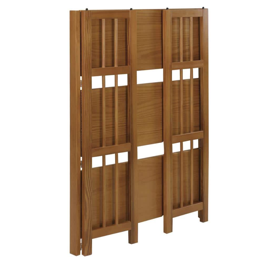 3 Shelf Folding Stackable Bookcase, 27.5" Wide, Espresso