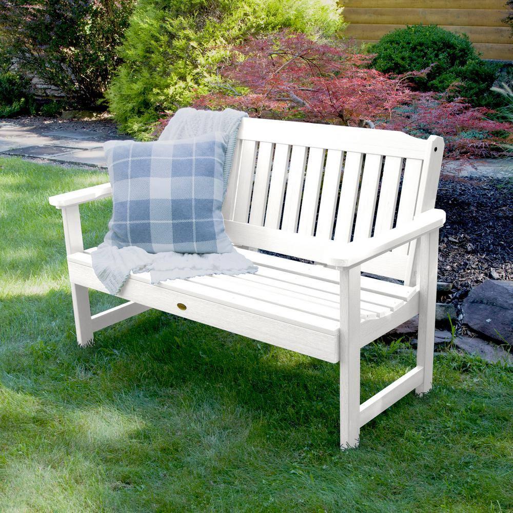 4' Lehigh Garden Bench White - highwood: Durable Poly Lumber, Fade-Resistant, 500lb Capacity