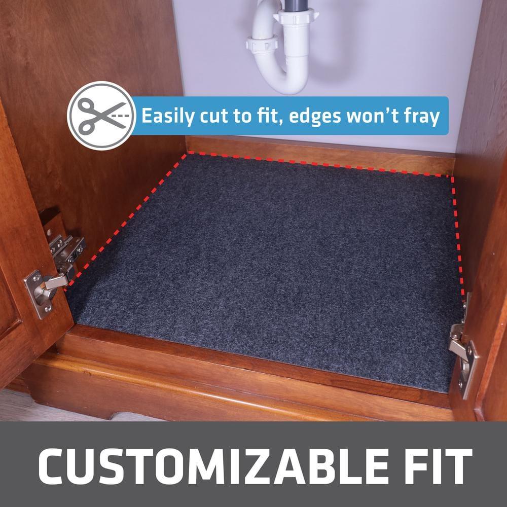 Drymate Under Sink Mat, Protective Cabinet Liner For Kitchen & Bathroom - Absorbent, Waterproof, Machine Washable (24”x29”) (Charcoal) (USA Made)