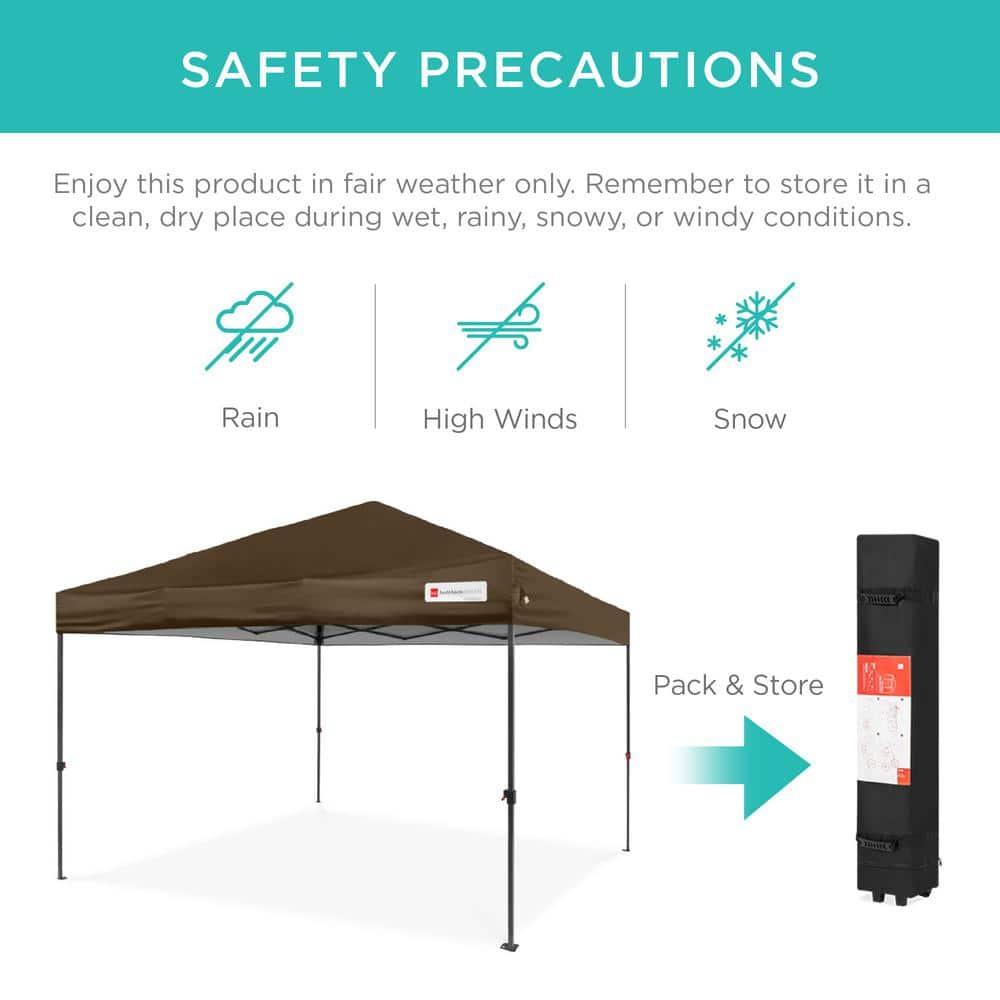 Best Choice Products Best Choice Products Easy Setup Pop Up Canopy W/ 1-Button Setup, Wheeled Case, 4 Weight Bags