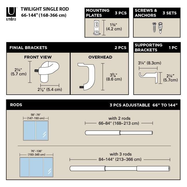 Umbra Twilight 3/4 Rod 66-144