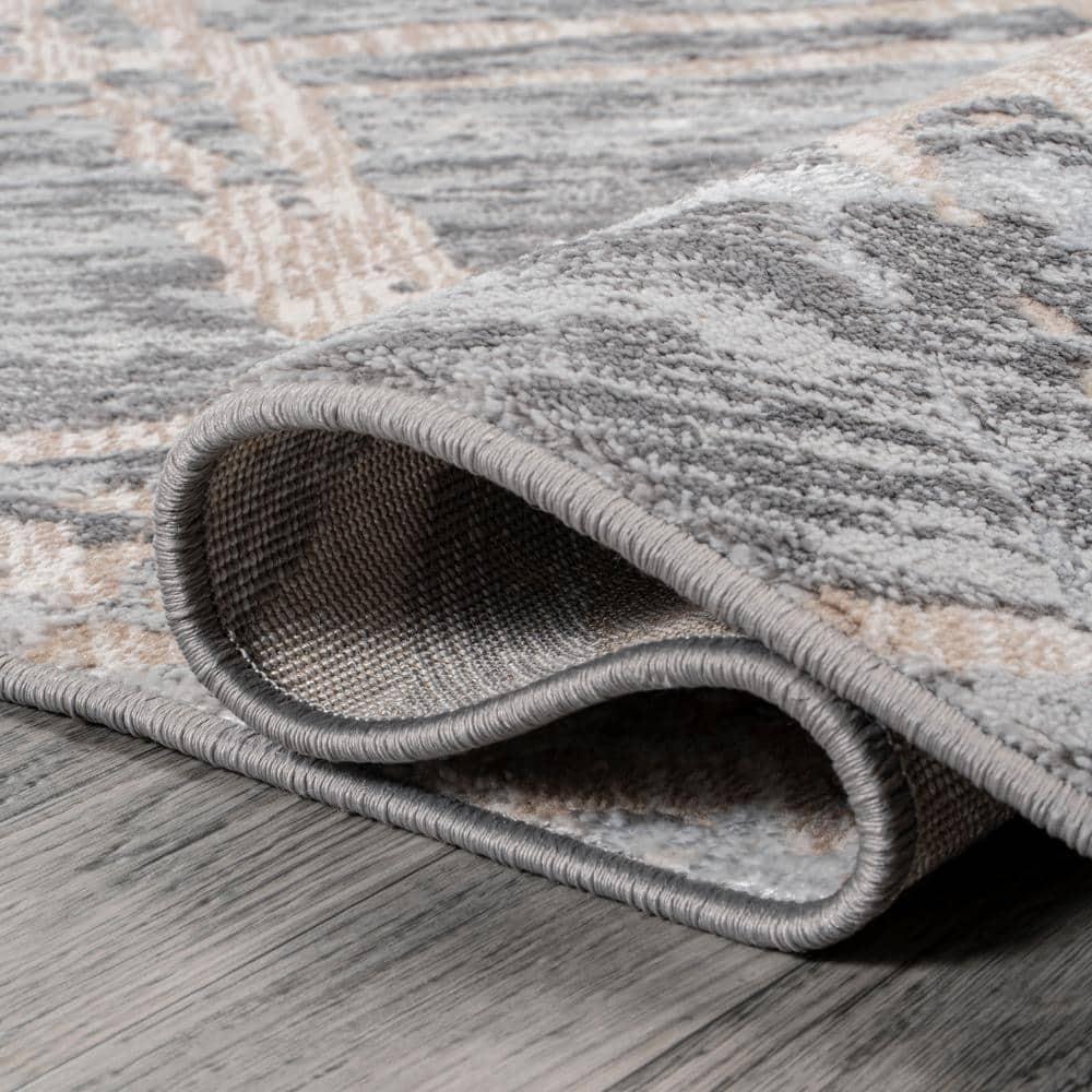 JONATHAN Y Slant Modern Abstract Beige/Gray 8 ft. x 10 ft. Area Rug
