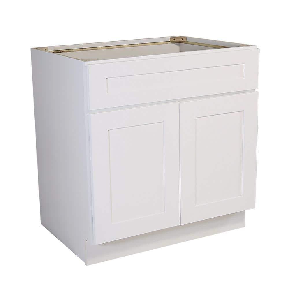 Design House 561514 Brookings Unassembled Shaker Sink Base Kitchen Cabinet 48x34.5x24, White