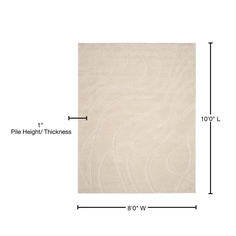 SAFAVIEH Florida Tamzen Abstract Shag Area Rug, Cream, 8' x 10'
