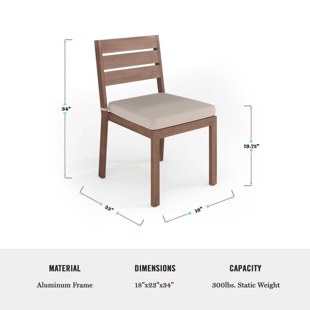 Martha Stewart Martha Stewart Bedford All-Weather Stacking Patio Side Dining Chair With Seat Cushion