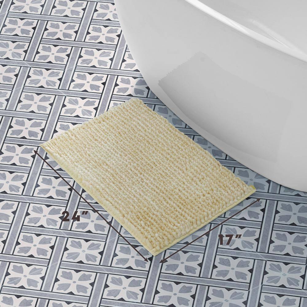 Laura Ashley Butter Chenille 17" x 24" Bath Mat, Yellow