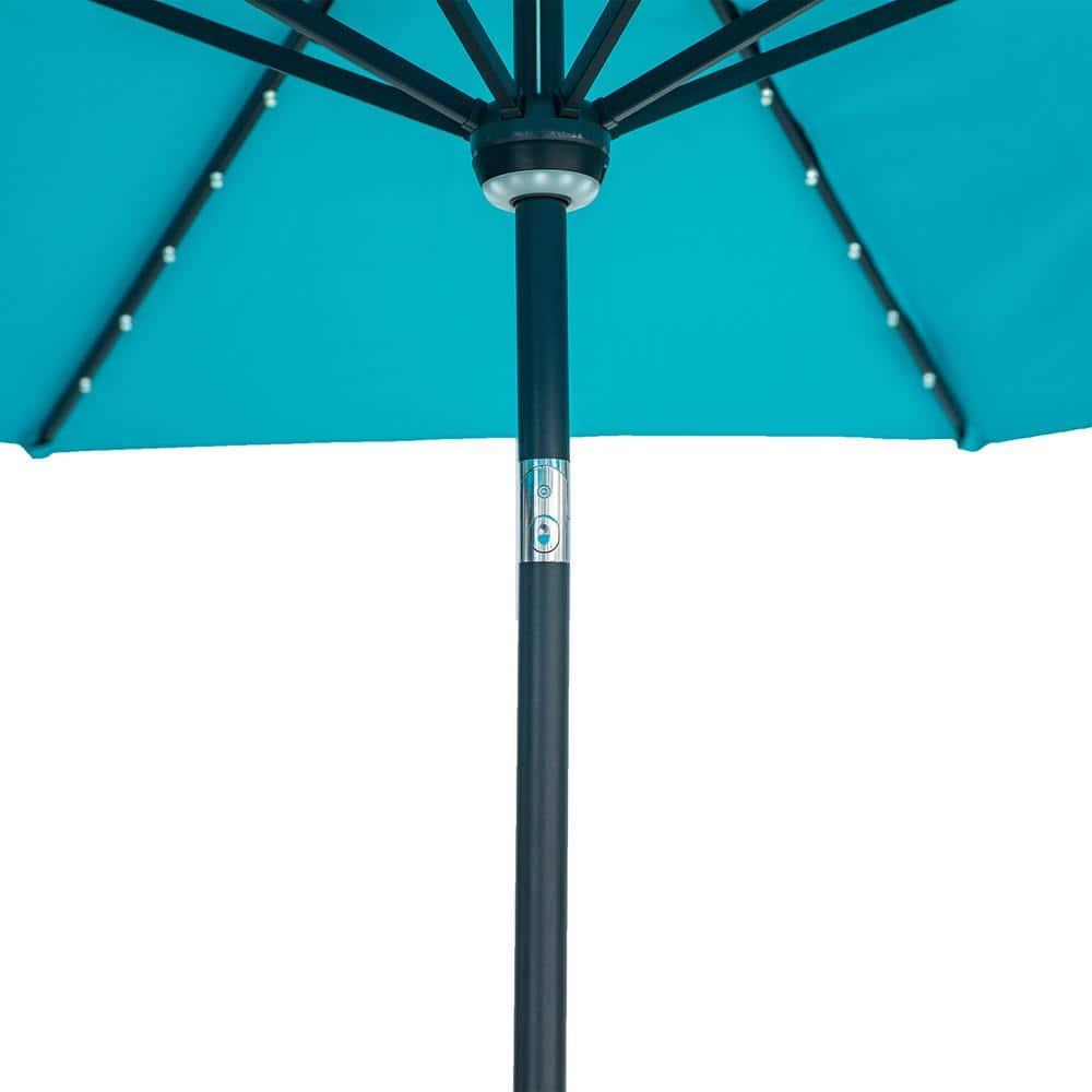 Demi Bonn Heavy Duty Market Patio Umbrella with Crank Handle and 8 Sturdy Ribs, Outdoor Table Umbrella, Yard Umbrella, Blue