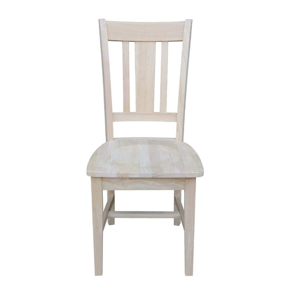 Set of 2 San Remo Splatback Chairs Wood - International Concepts: Solid Parawood, Unupholstered