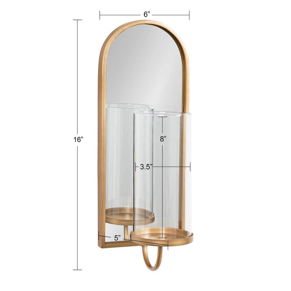 Kate and Laurel Ezerin Arch Metal Wall Sconce, 6x5x16, Gold