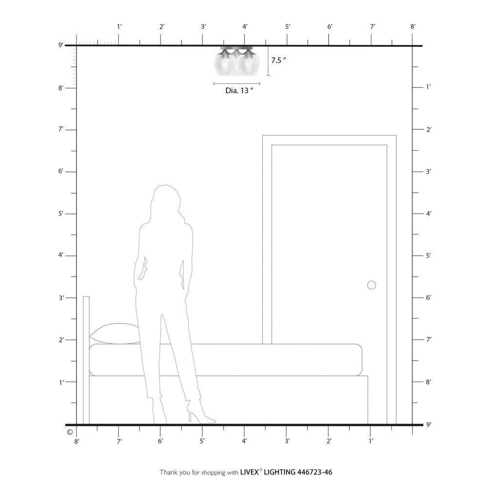 Livex Lighting Willow 3 - Light Flush Mount in  Black Chrome