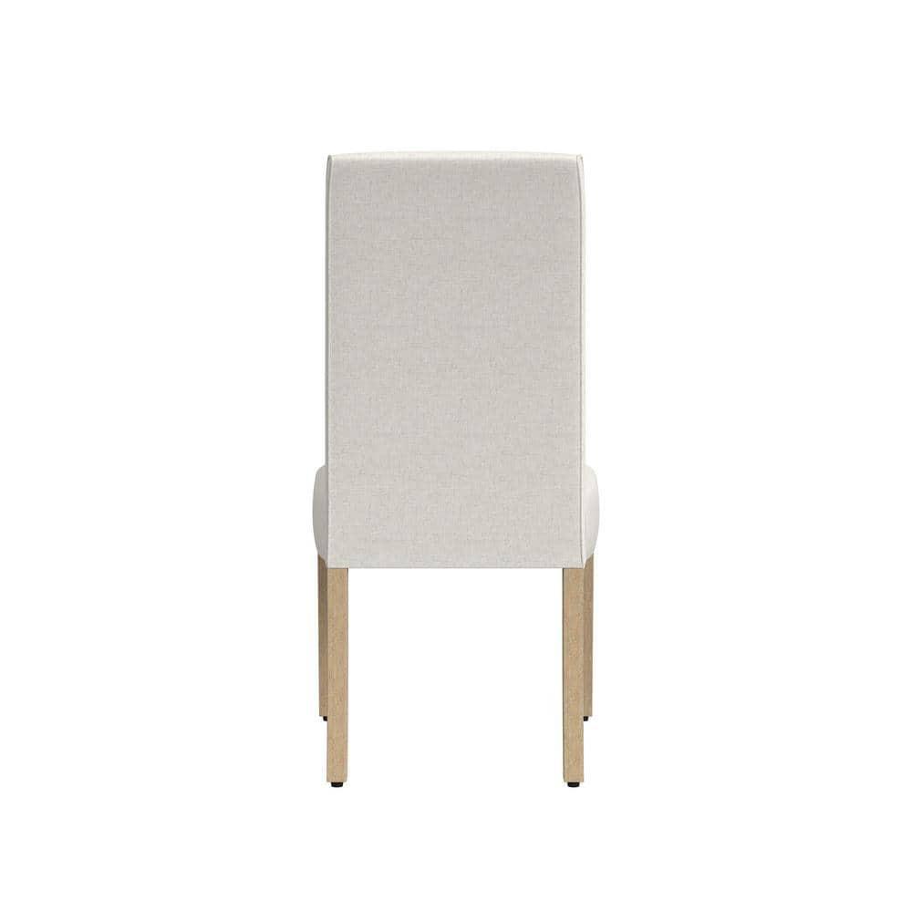 Red Barrel Studio® Scalloped Detail Dining Chair|Upholstered Parsons Dining Chairs |Decorative Home Furniture, Cream Textured Woven, Set Of 2 (Set of 2)