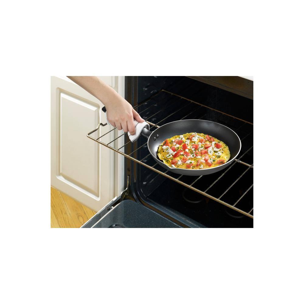 T-fal 10pc Initiatives Nonstick Cookware Set Black: Tempered Glass Lids, Stay-Cool Handles, Dishwasher & Oven Safe