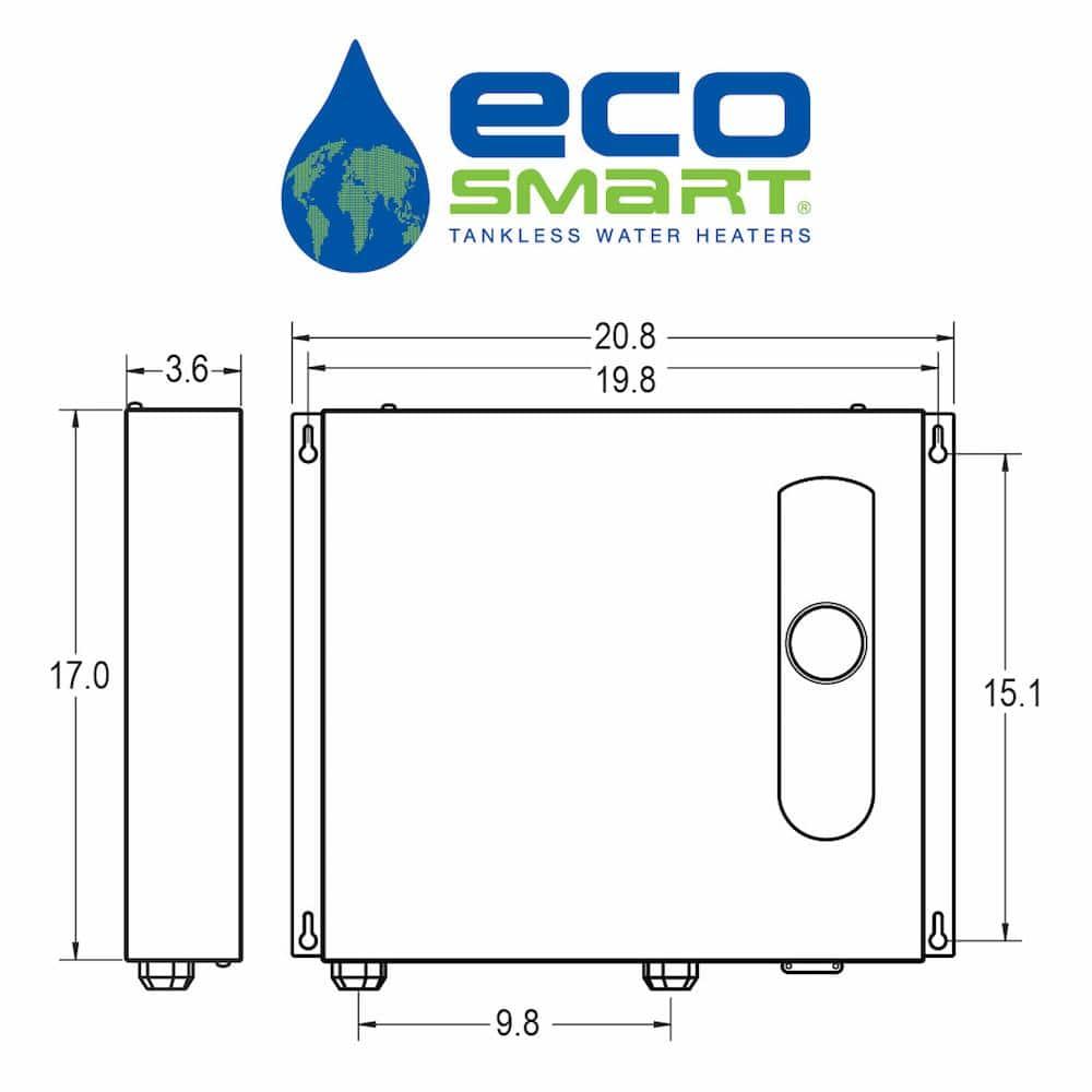 EcoSmart ECO36 36 kW 240V Self-Modulating Electric Tankless Water Heater