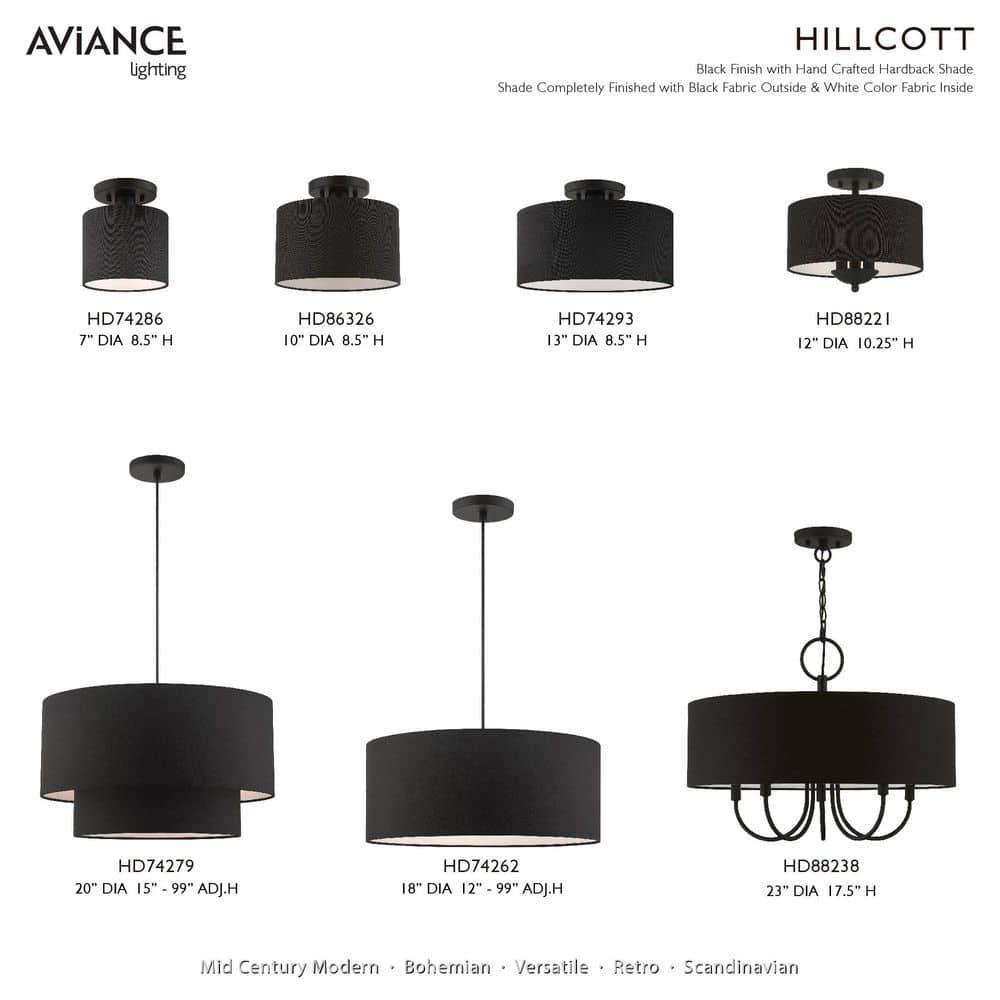 Livex Lighting Bainbridge 1 - Light Semi-Flush Mount in  Black