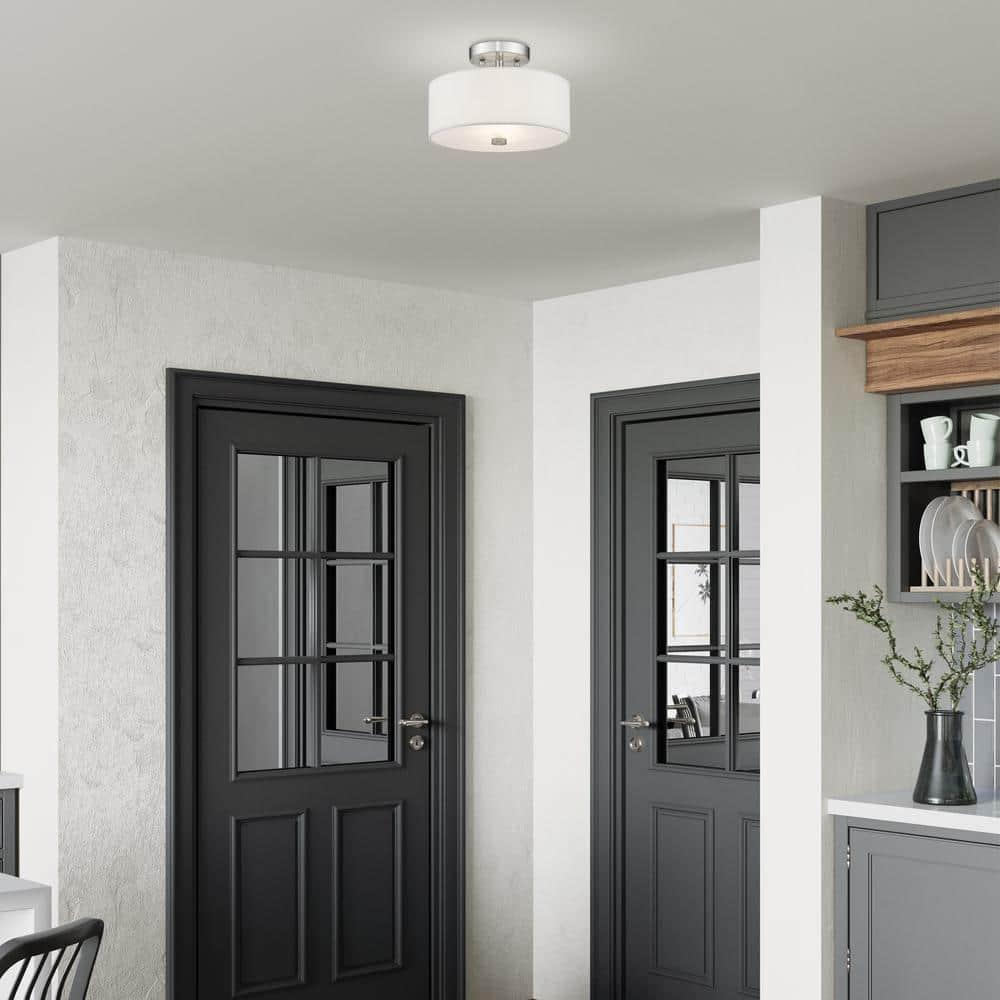 Livex Lighting Meridian 2 - Light Semi-Flush Mount in  Brushed Nickel