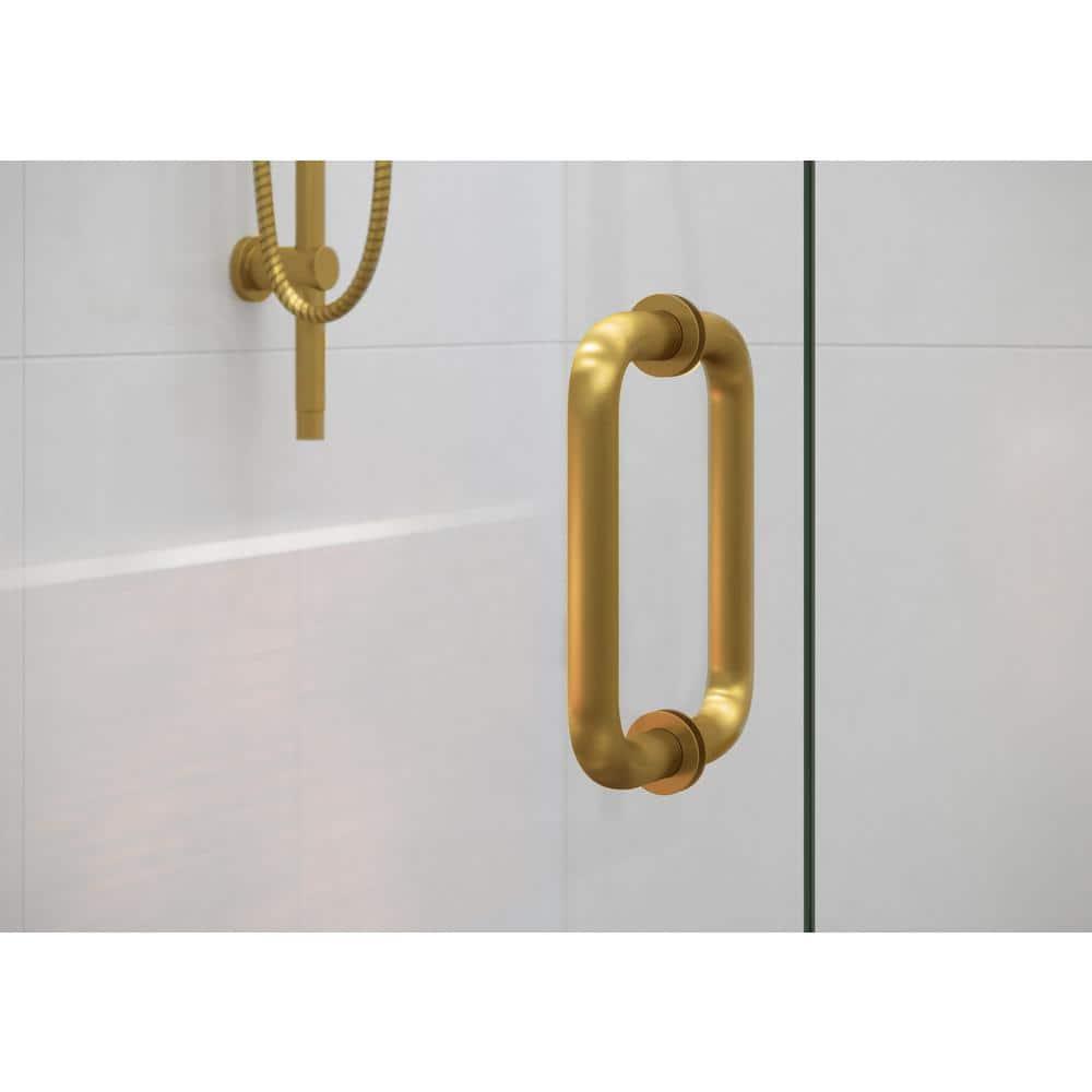Illume 33.5 in. x 78 in. Fully Frameless Wall Hinge Shower Door