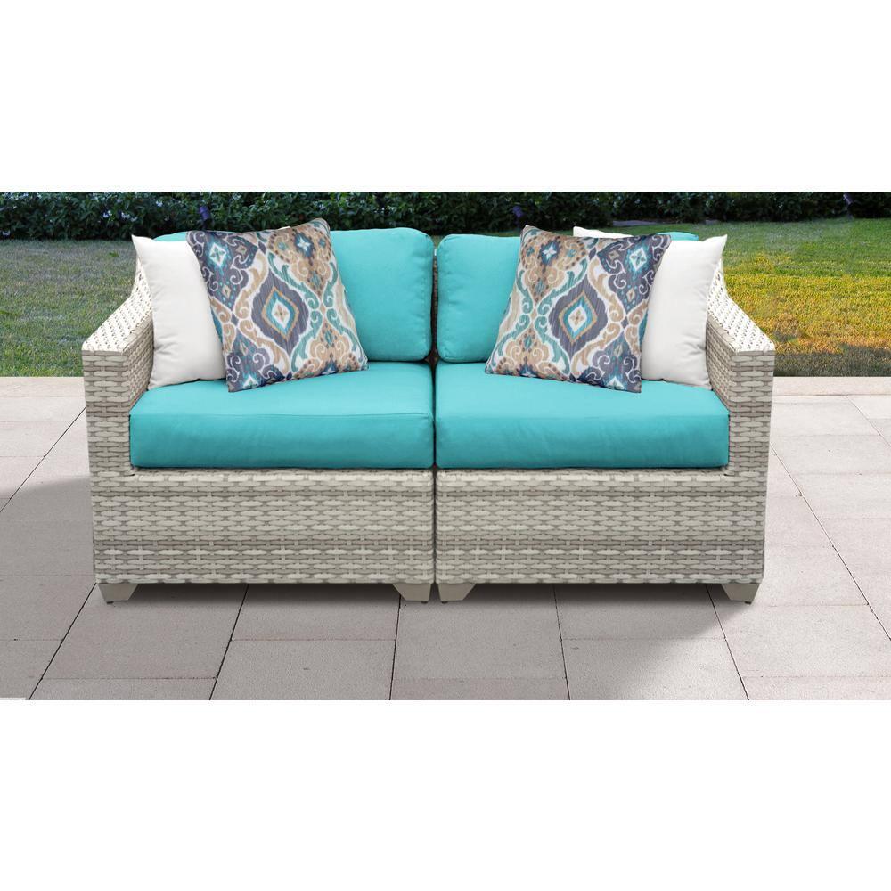 Bannister 64'' Wicker Outdoor Loveseat