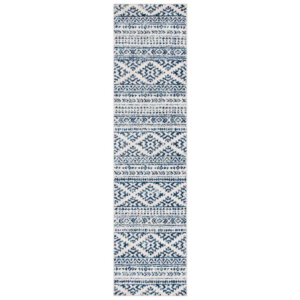 Tulum TUL272 Power Loomed Runner Rug - Ivory/Navy - 2'x21' - Safavieh.