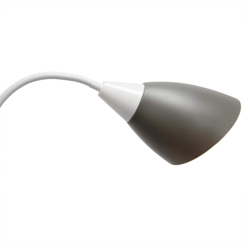 Simple Designs 67" Contemporary Multi 5-Head Adjustable Gooseneck Floor Lamp with Shades Gray : ETL Listed, Metal Body, Rotary Dimmer Switch