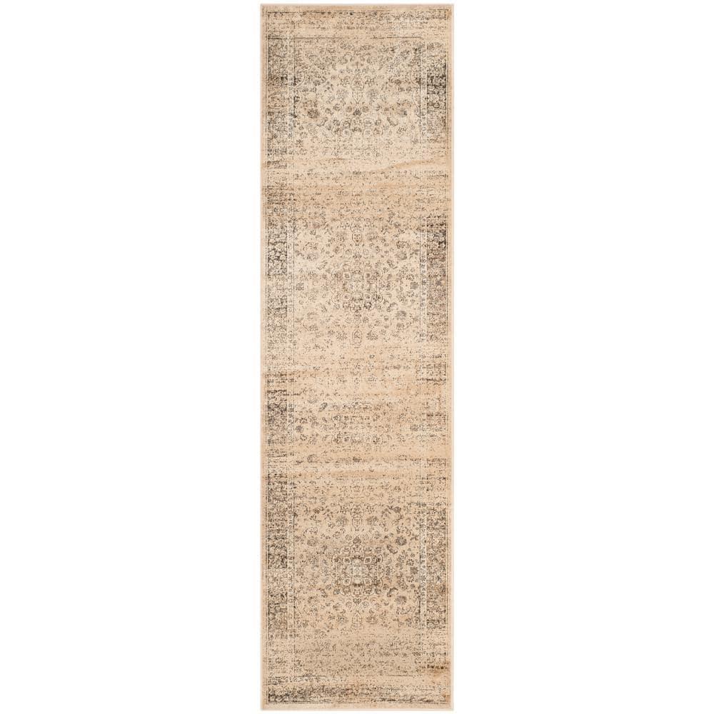 Vintage VTG113 Power Loomed Indoor Skid-Resistant Runner Rug - Warm Beige - 2'2"x9' - Safavieh