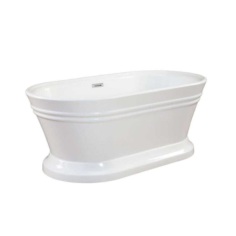 Solace 59.1'' x 29.5'' Freestanding Soaking Acrylic Bathtub