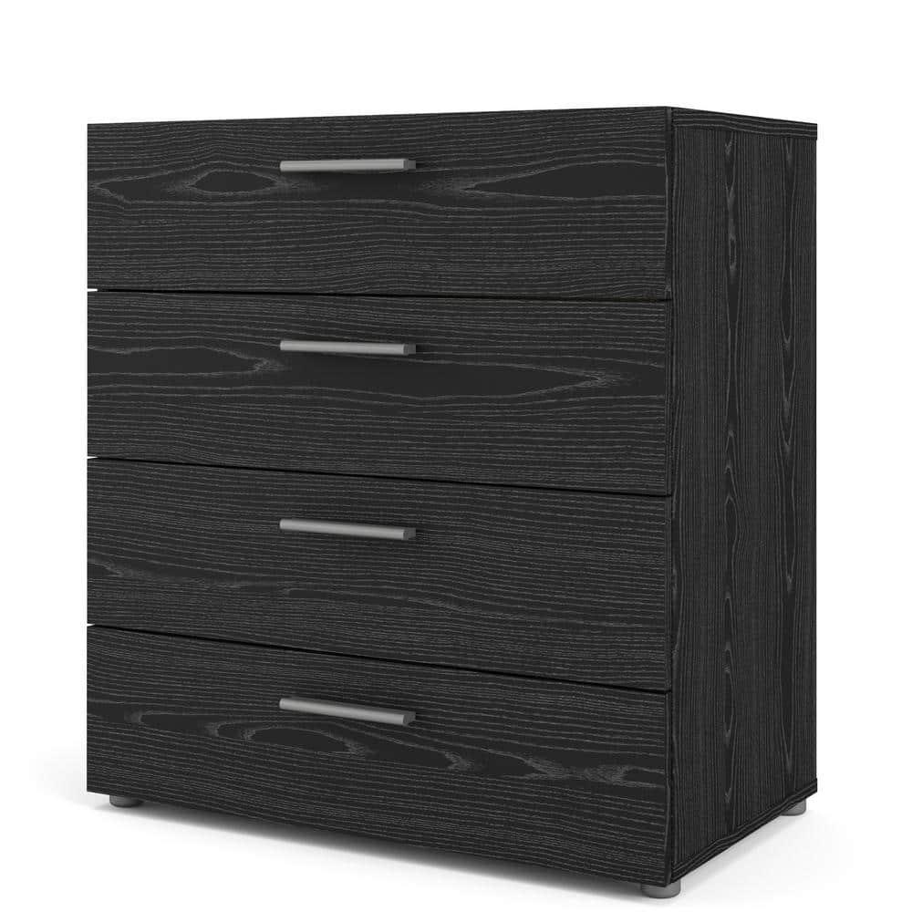 Tvilum Loft 4 Drawer Chest Dresser for Adults, Black Woodgrain