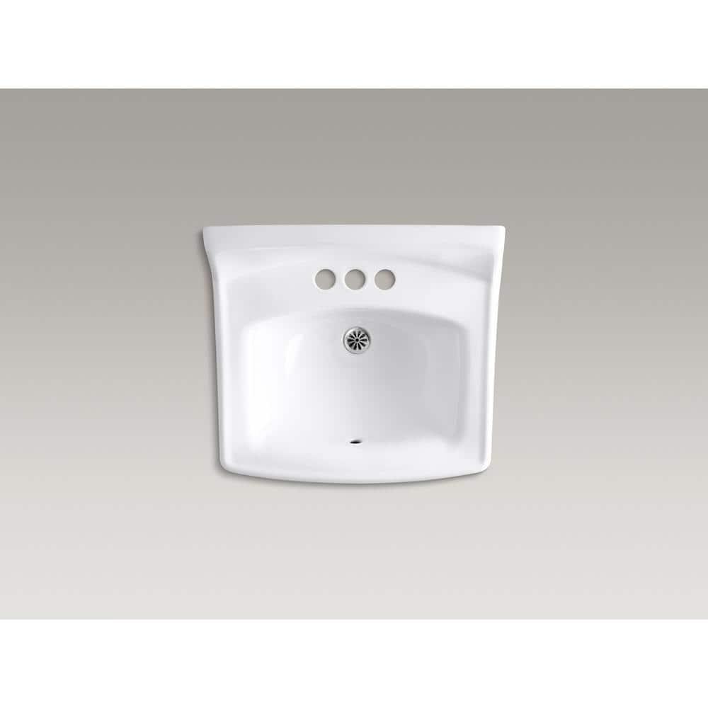 Greenwich Vitreous China Rectangular Wall Mount Bathroom Sink with Overflow