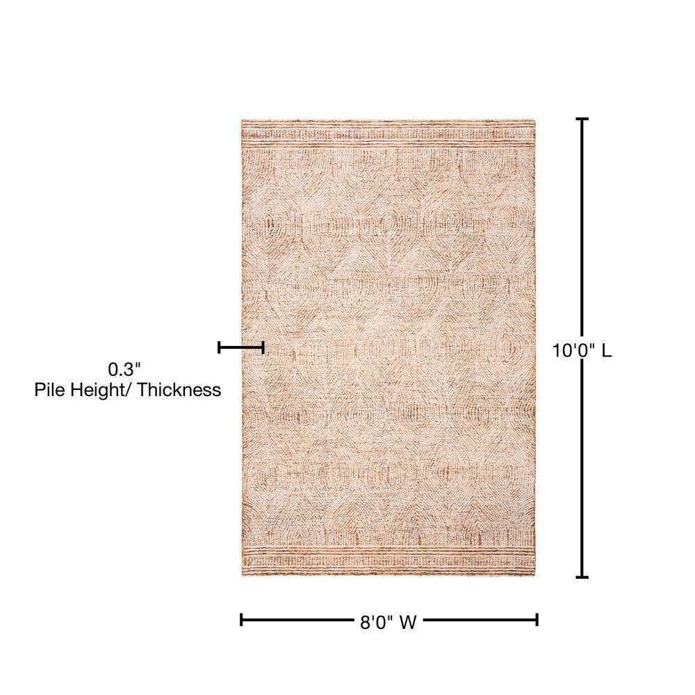Abstract ABT340 Handmade Indoor Area Rug - Ivory/Rust - 8'x10' - Safavieh