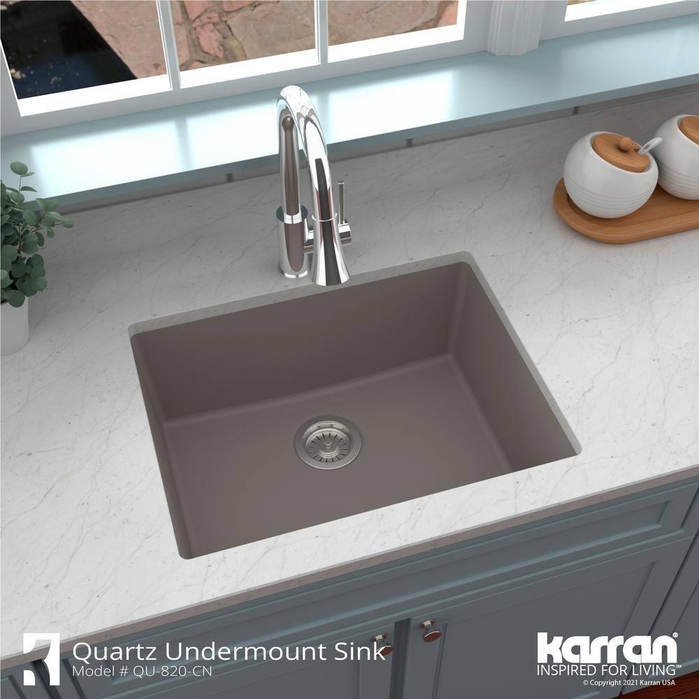 Karran Quartz 24-3/8'' X 19-1/8'' Single Bowl Undermount Kitchen Sink