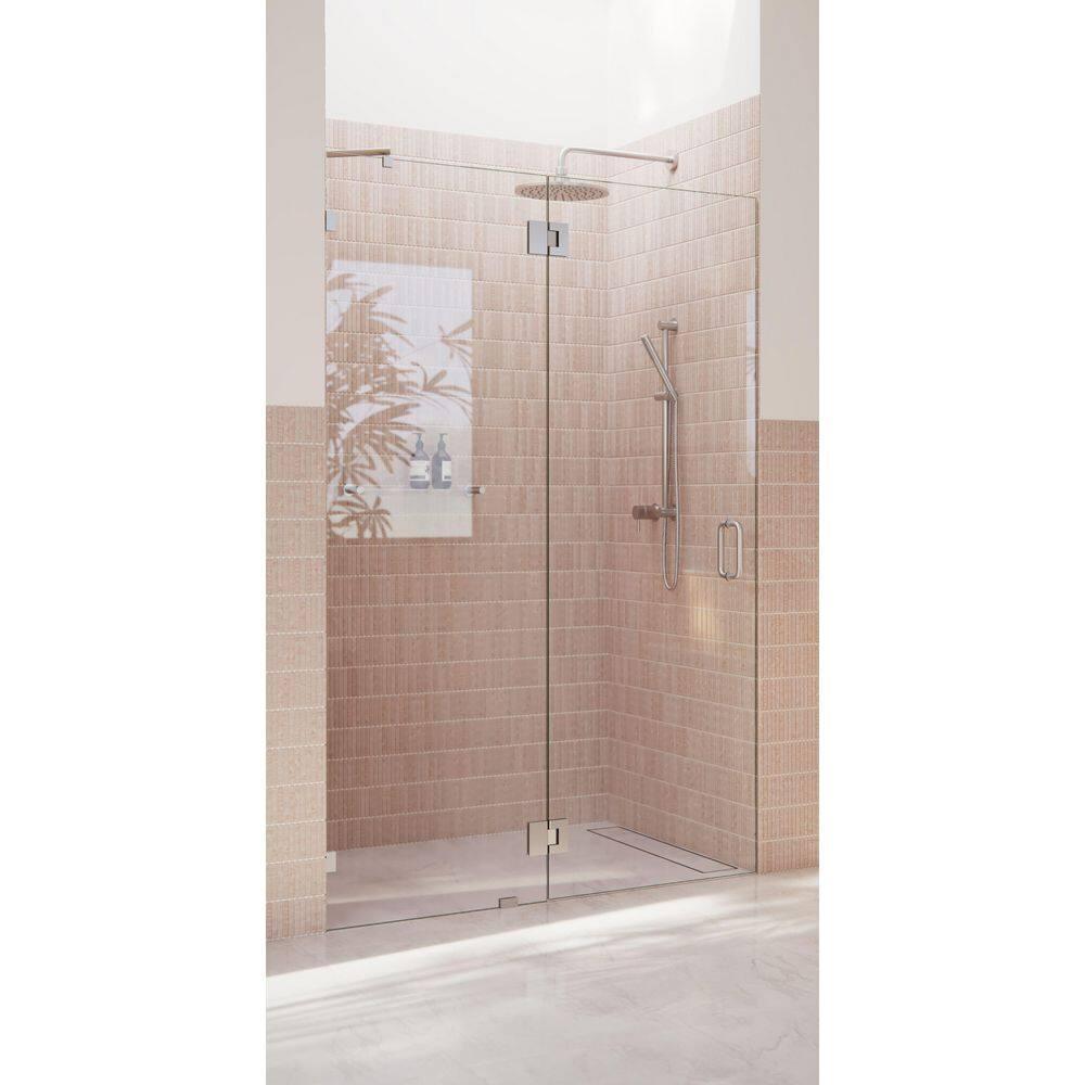 Halo 48 in. x 78 in. Frameless Glass Hinge Shower Door