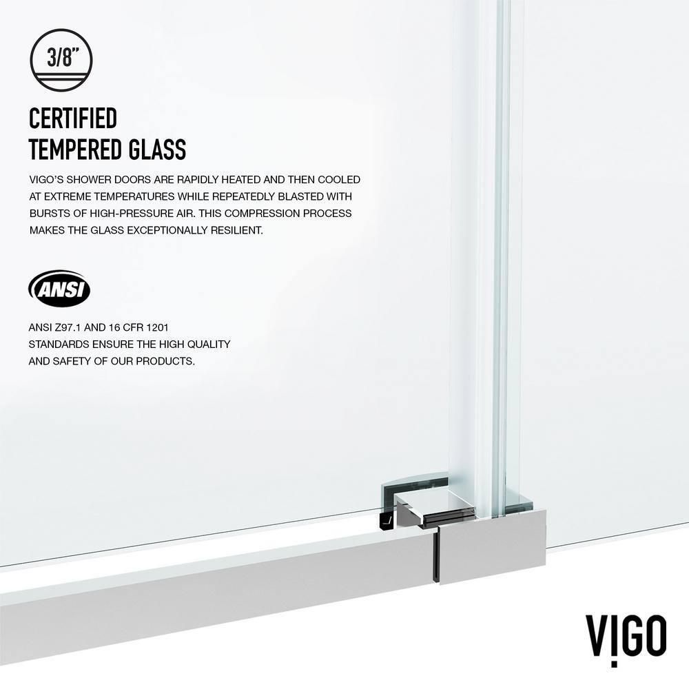 Hamilton 56-60" W x 78" H Sliding Frameless Shower Door with 3/8" Clear Glass