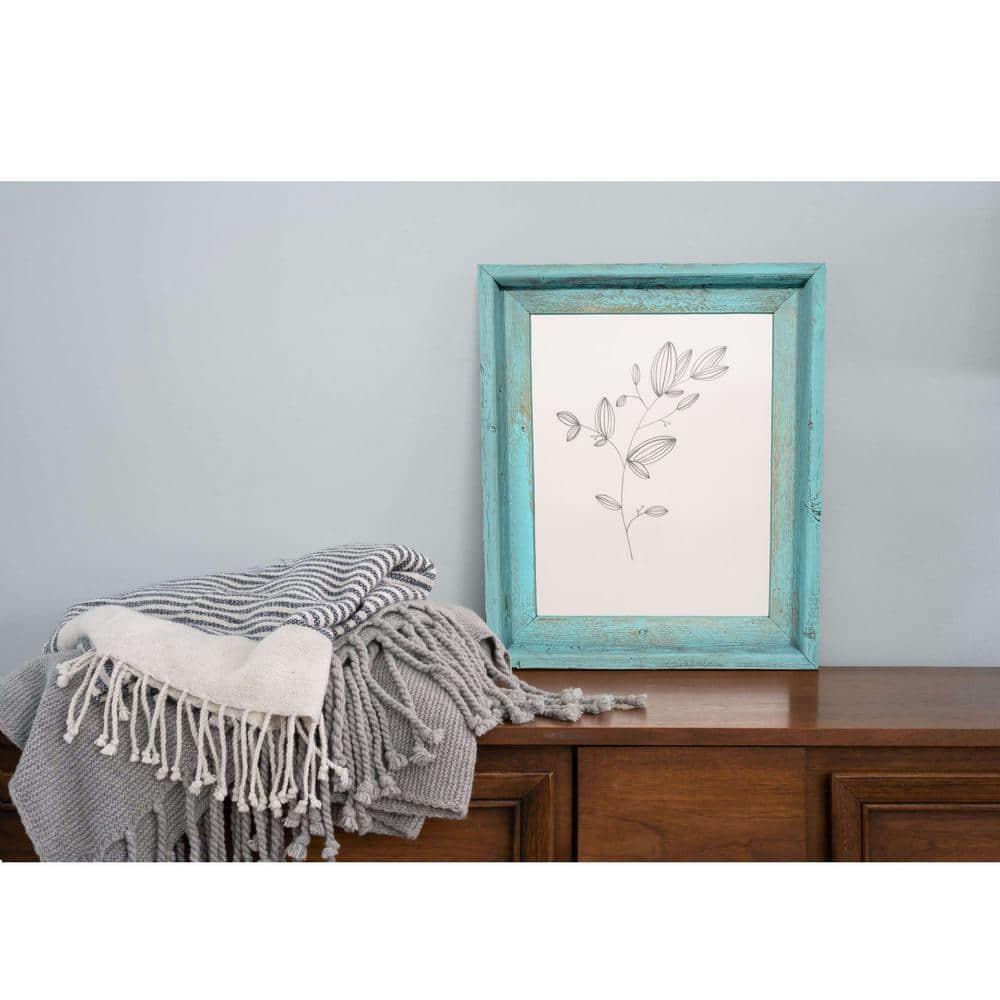 Rustic Farmhouse 11 in. x 14 in. Robins Egg Blue Reclaimed Wood Picture Frame (1.5 in. Molding)